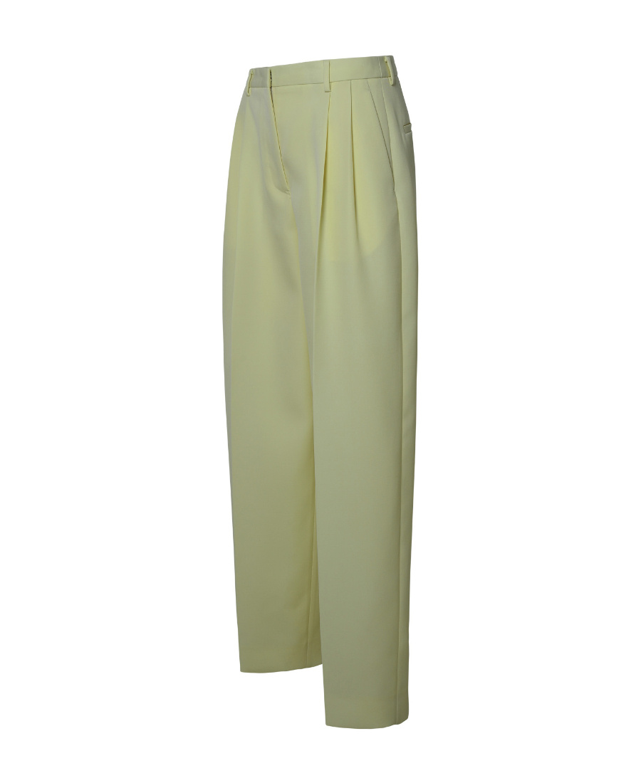 Jil Sander Belted Wide-leg Wool Trousers In Nude