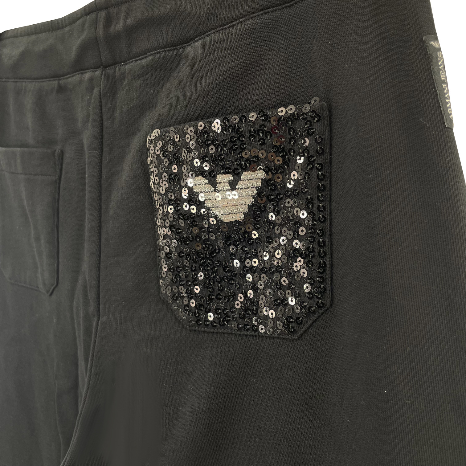 Shop Armani Jeans Drawstring Waist-edge Sweatpants In Black