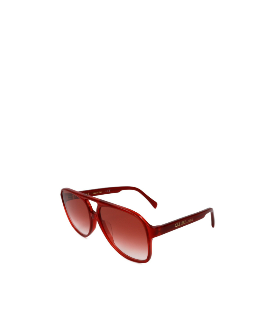 Celine Logo Logo Sunglasses In Red