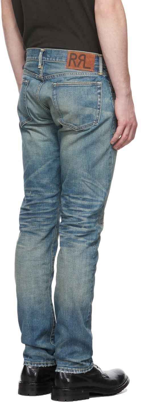 Rrl Blue Five Pockets To Make Old Jeans In Green