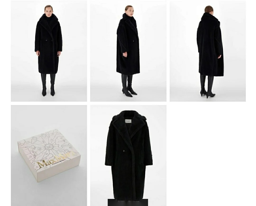 Max Mara Hooded Coat With Belt In Black Wool In Black