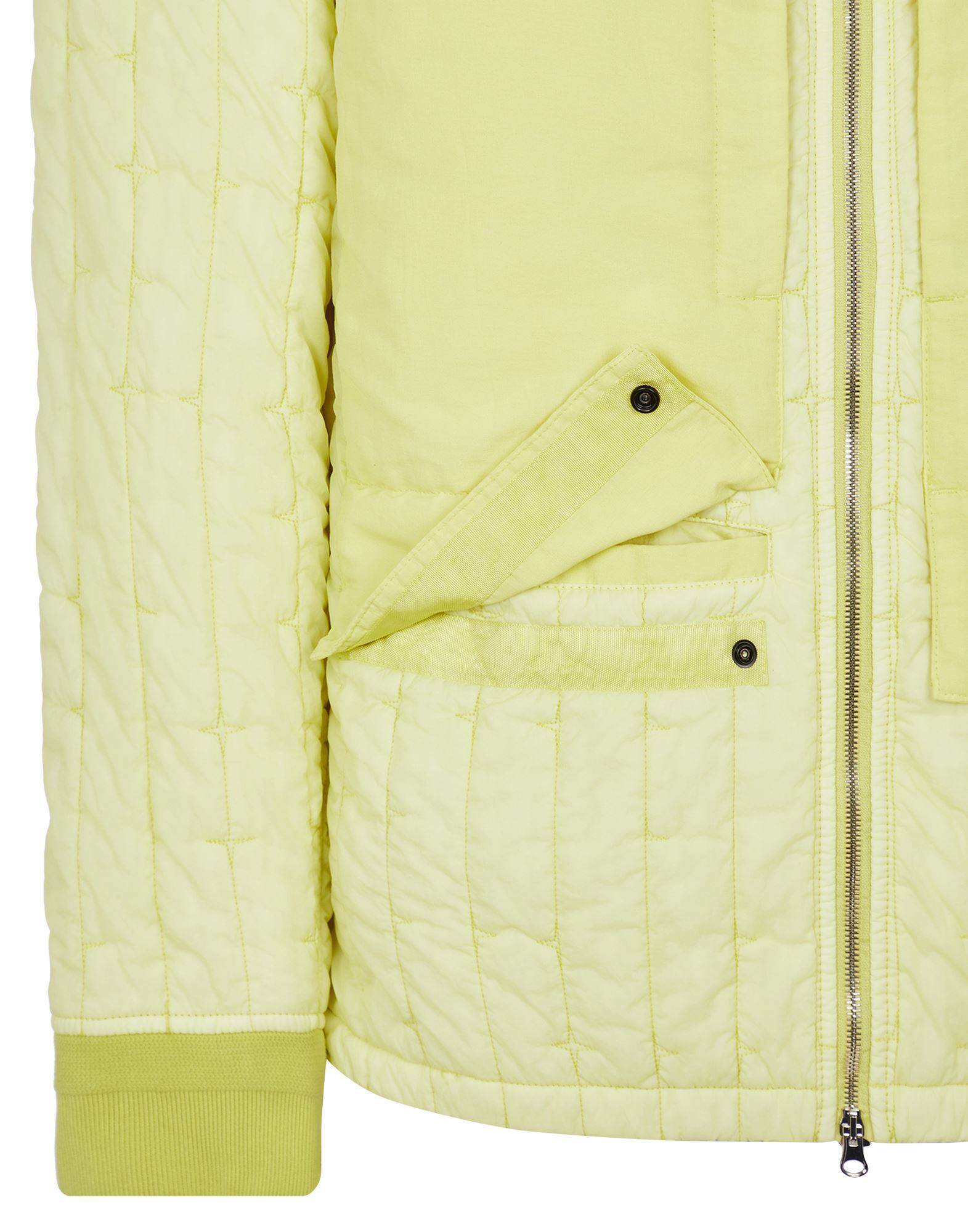 Stone Island A Cotton-padded Suit With A Hooded Jacket In Yellow