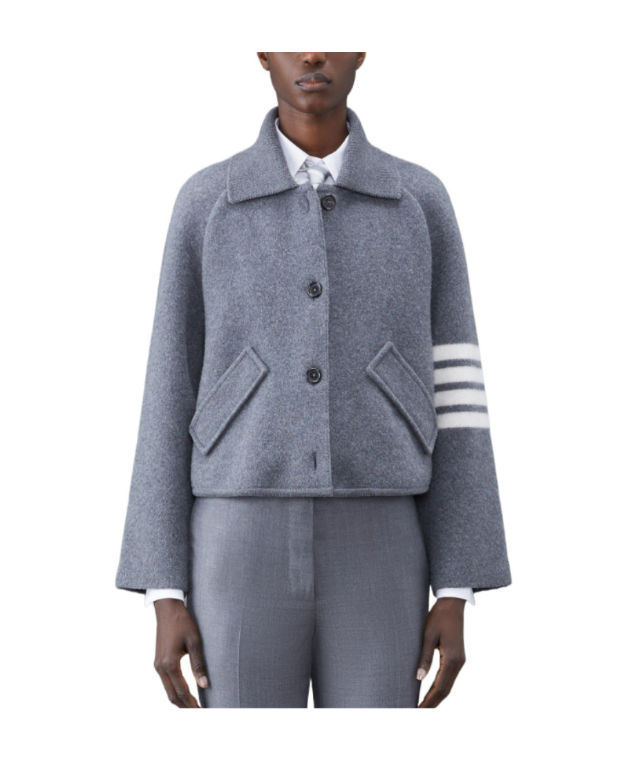 Thom Browne 4-bar Stripe Cropped Jacket In Black