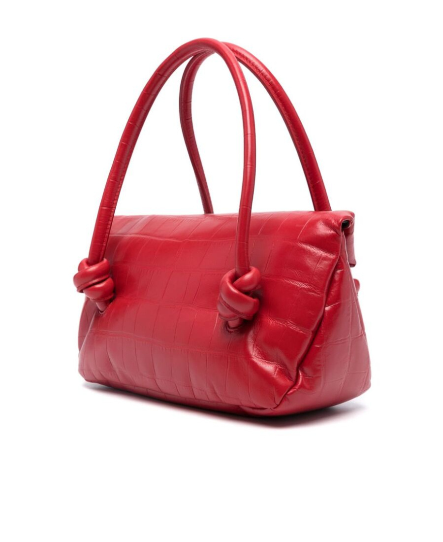 Jil Sander Small Crocodile-effect Shoulder Bag In Red