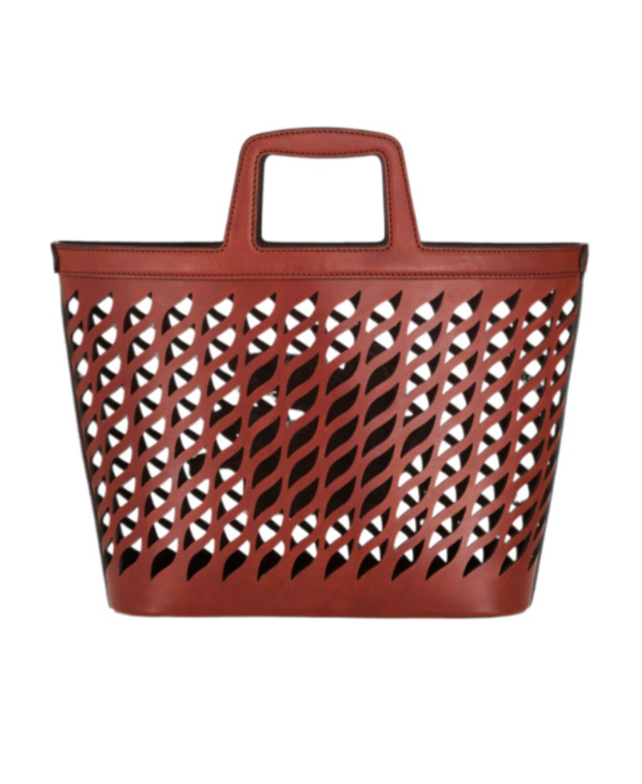 Etro Cut-out Lasered Tote With Top Handle In Red