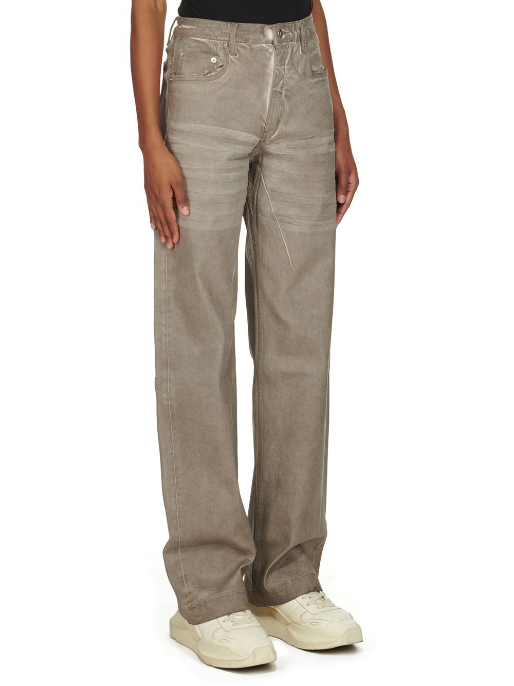 Rick Owens Drkshdw Belt-strap Jeans In Nude