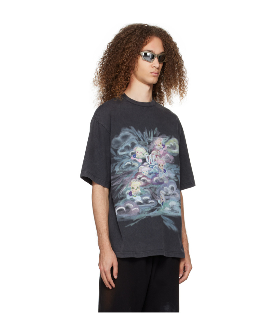 We11 Done Graphic-print Cotton T-shirt In Black