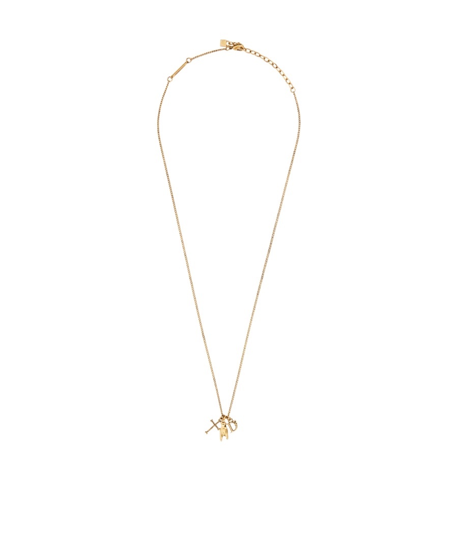 Shop Dsquared2 Charm-details Cable-chain Necklace In Yellow