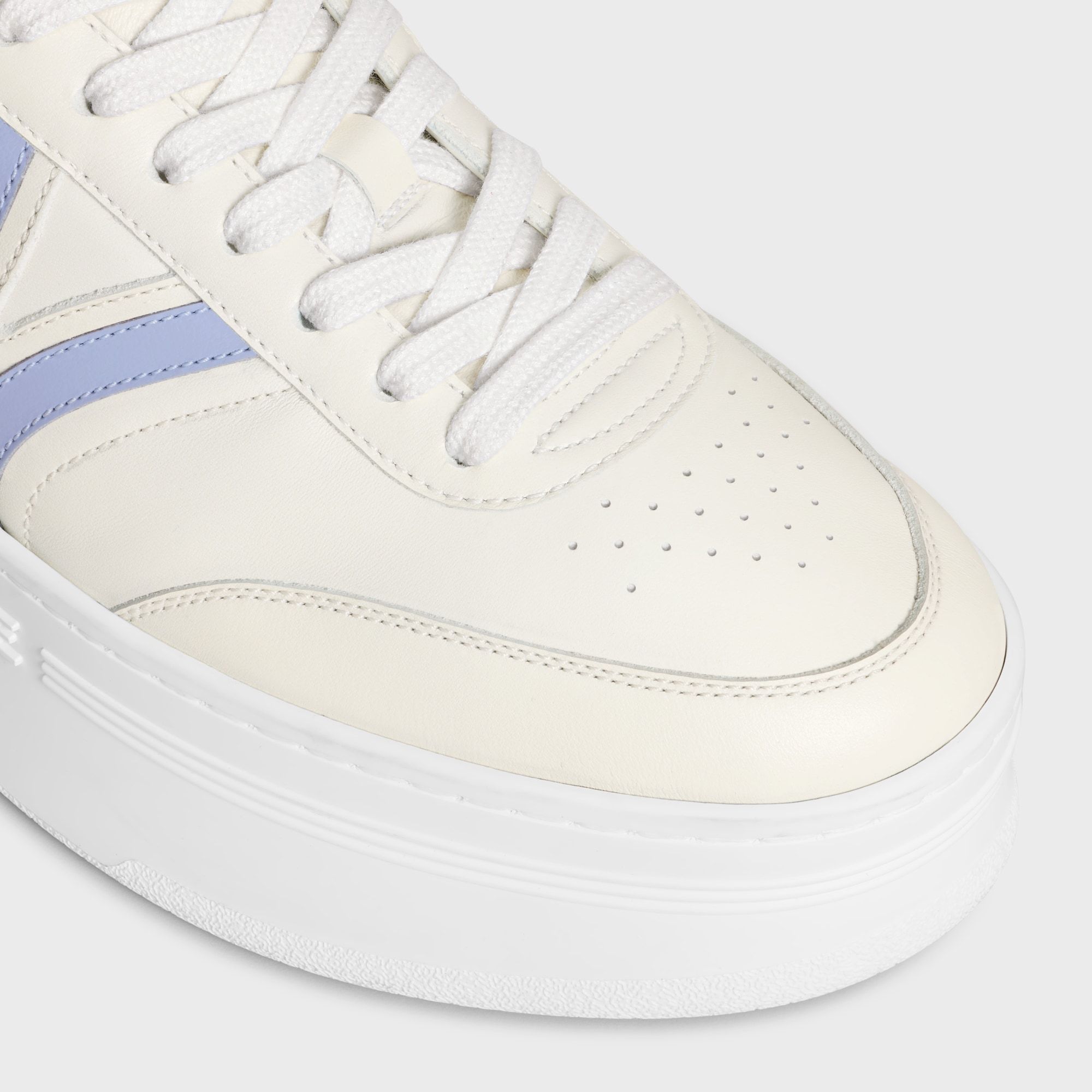Celine - Block Sneakers With Back Triomphe And Wedge Outsole In Calfskin In White