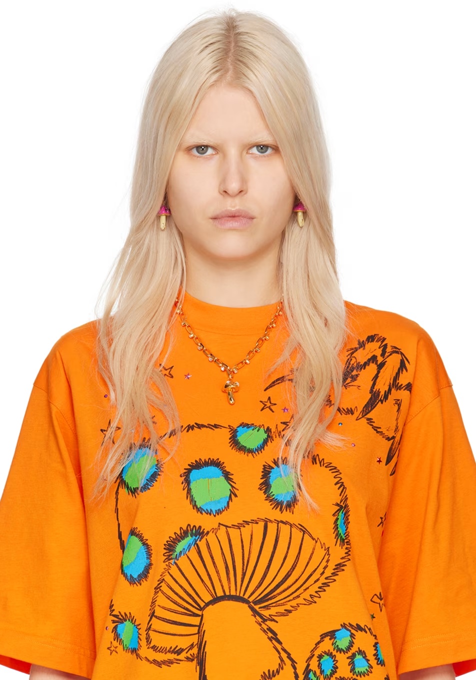 Marni Mushroom Pendant Earrings In Pink