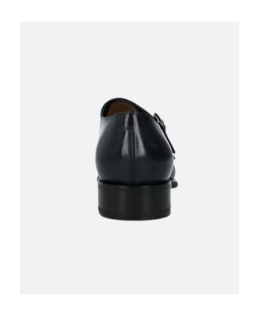 Santoni Ira Double Monk Strap Shoe In Black