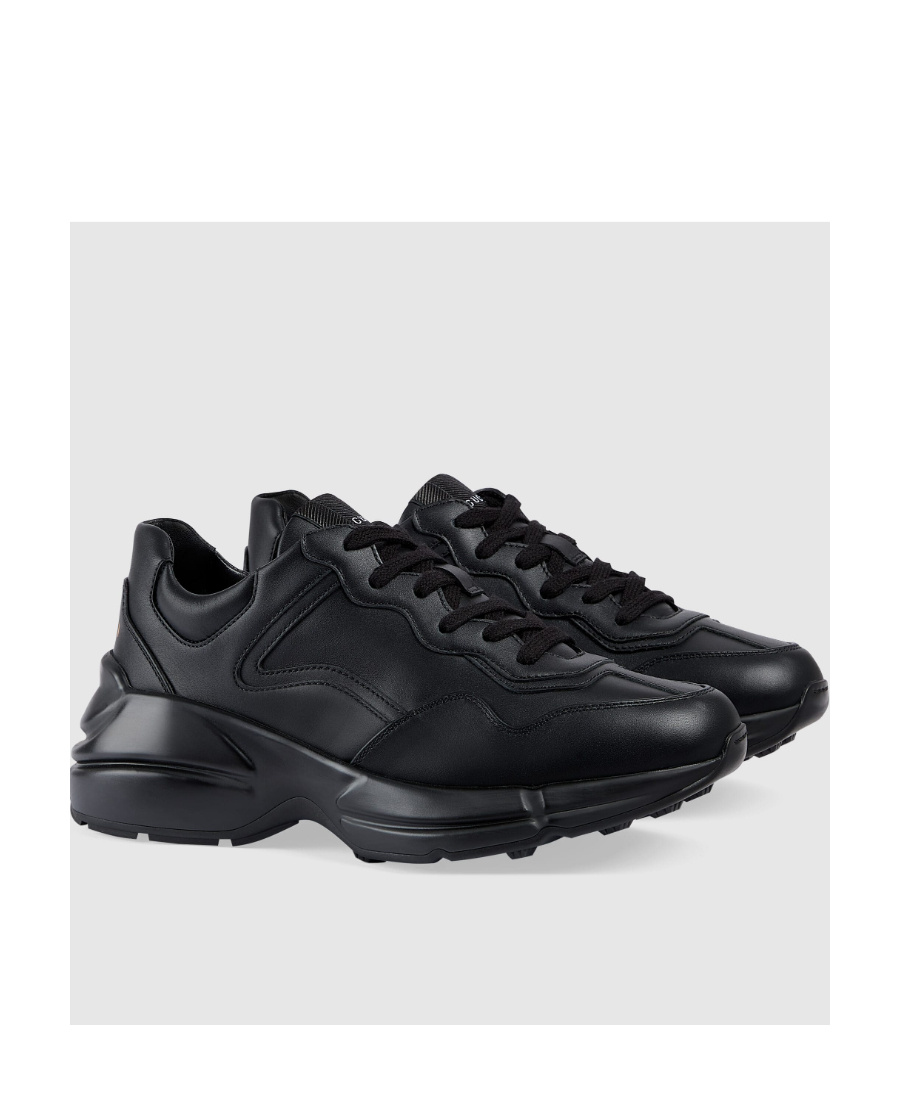 Gucci Rhyton Lace-up Sneakers In Black