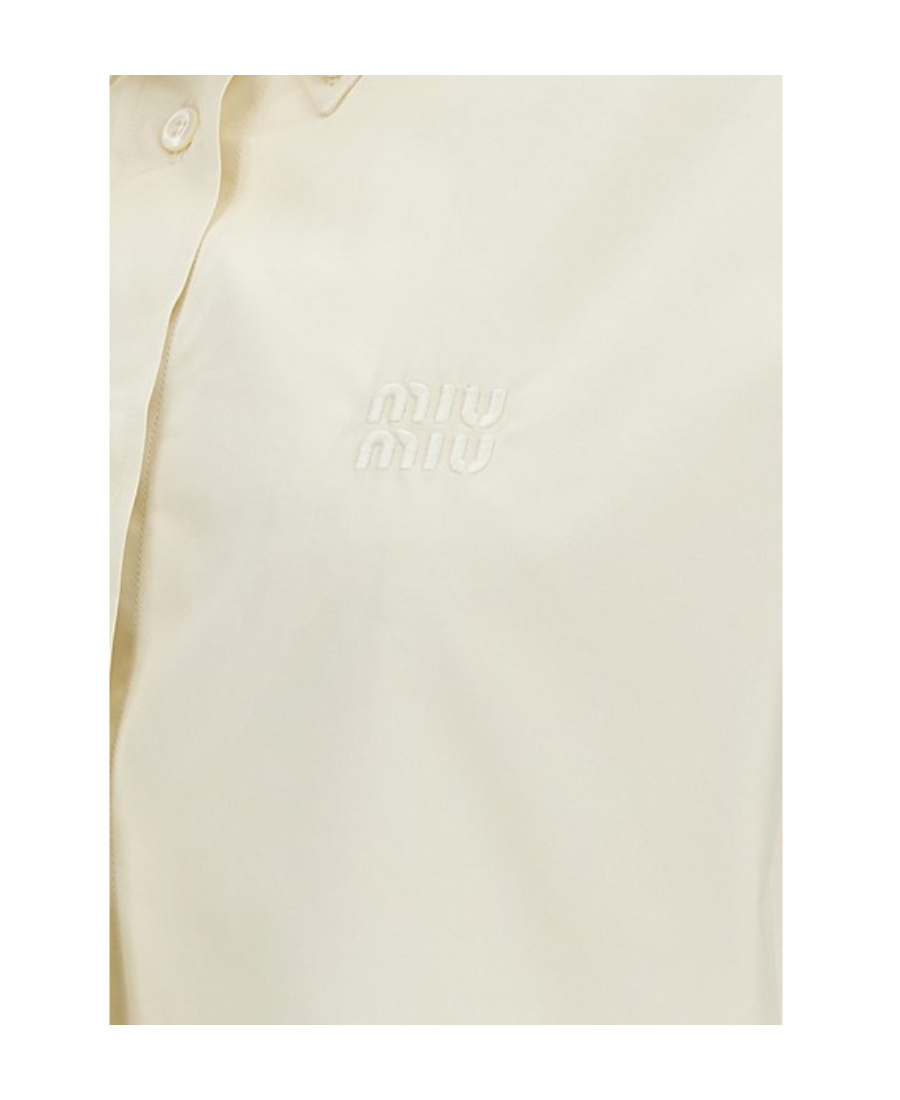 Miu Miu Poplin Shirt In White