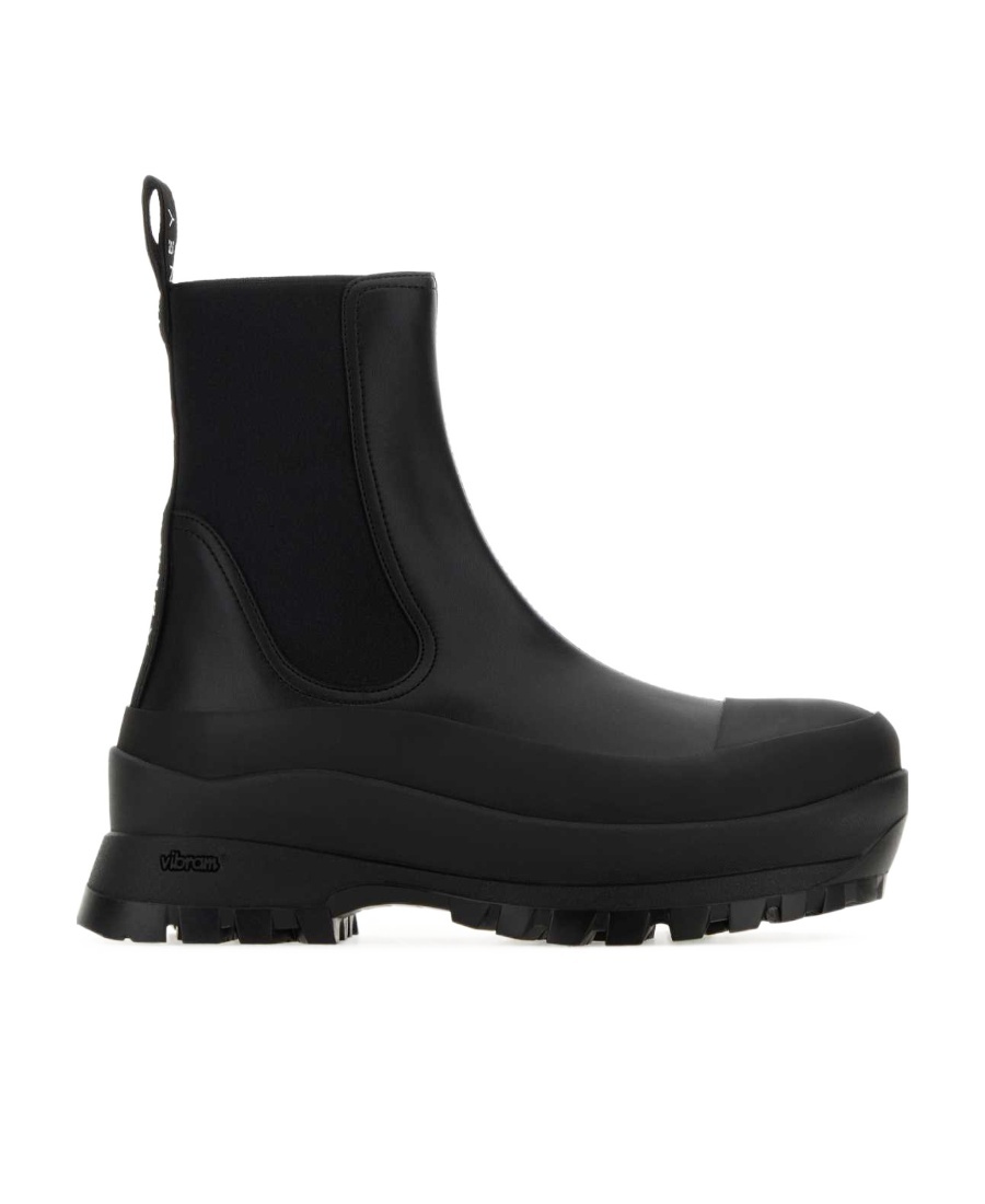 Stella Mccartney Trace Faux-leather Ankle Boots In Black
