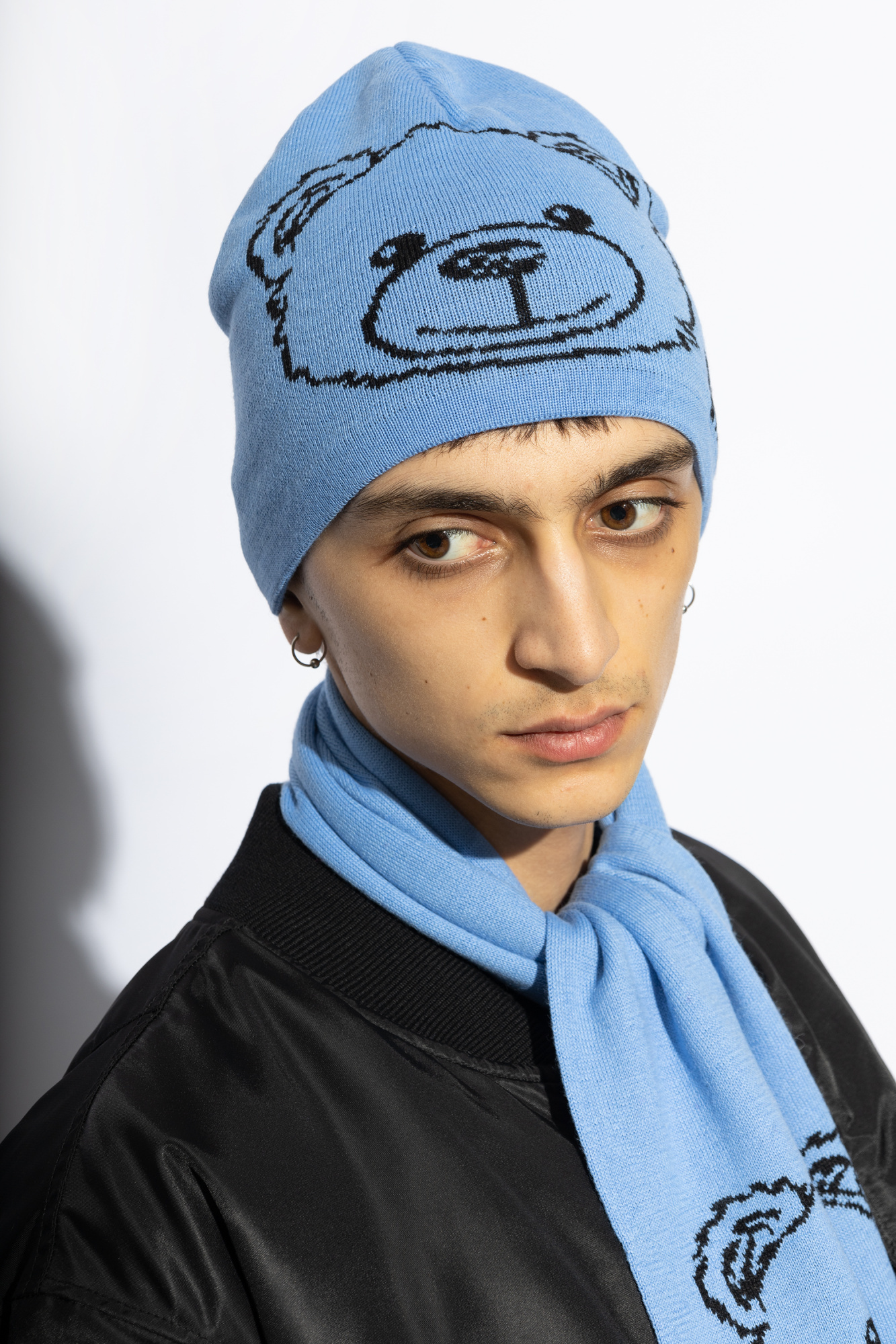Moschino Logo Hat In Blue