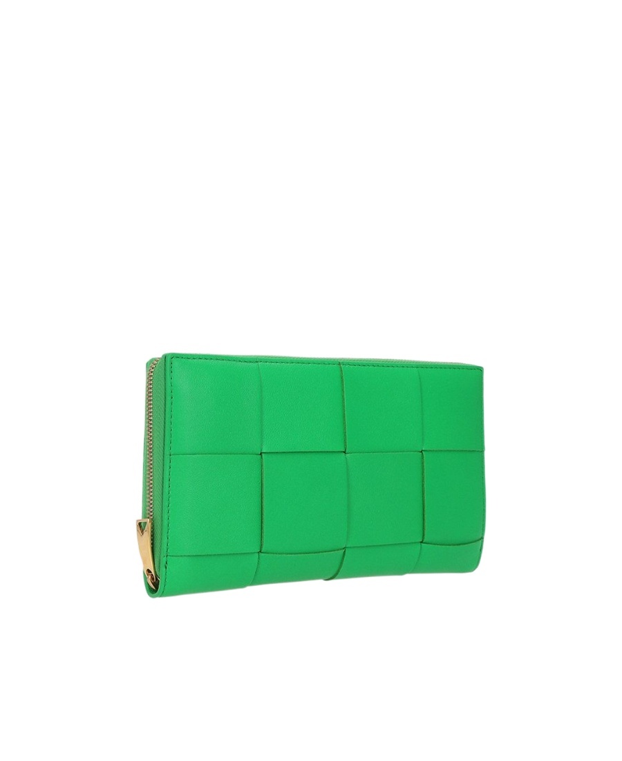 Bottega Veneta Intrecciato Leather Purse In Green