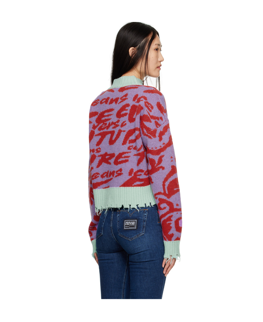 Versace Jeans Pattern Sweater In Multicolor