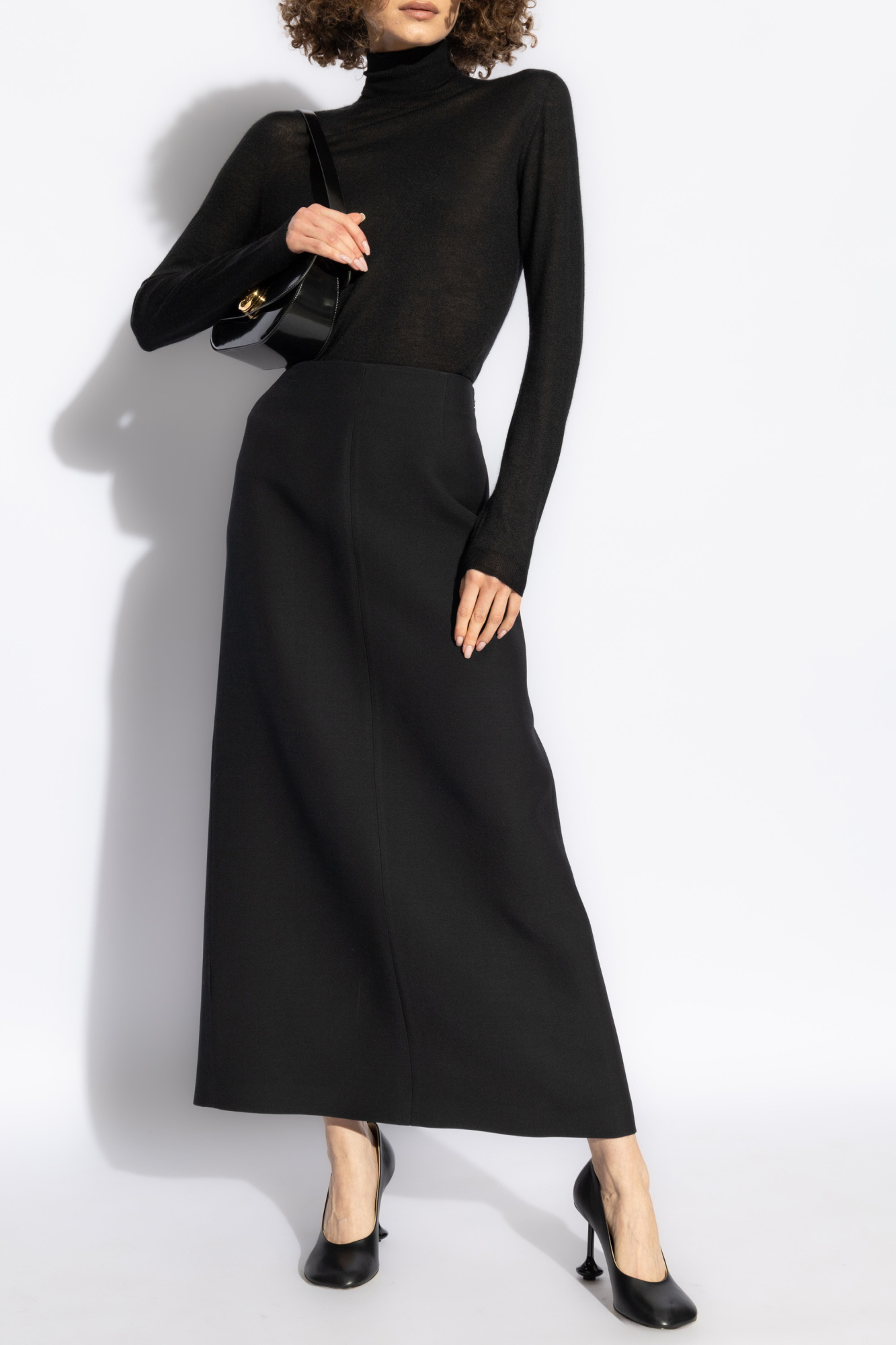Fabiana Filippi Ribbed Knit Turtle Neck Sweater In Black