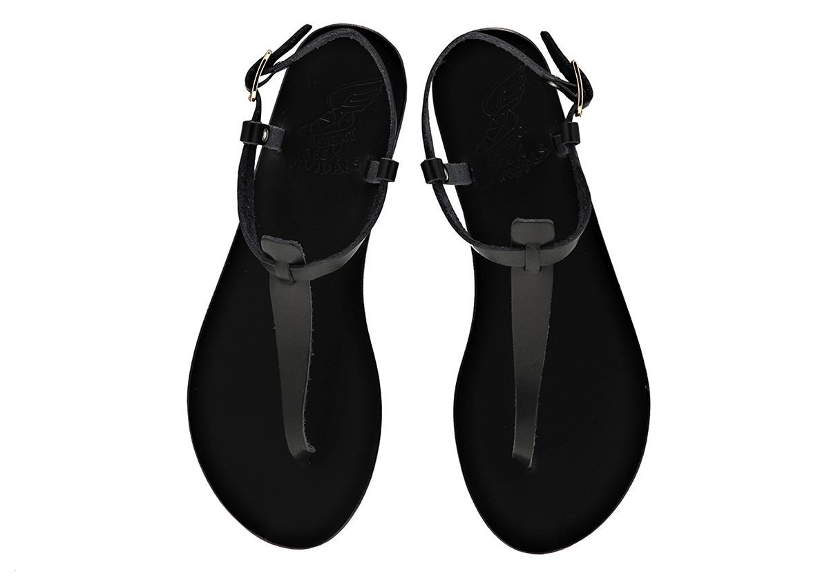 Ancient Greek Sandals Lito Leather Sandals In Black