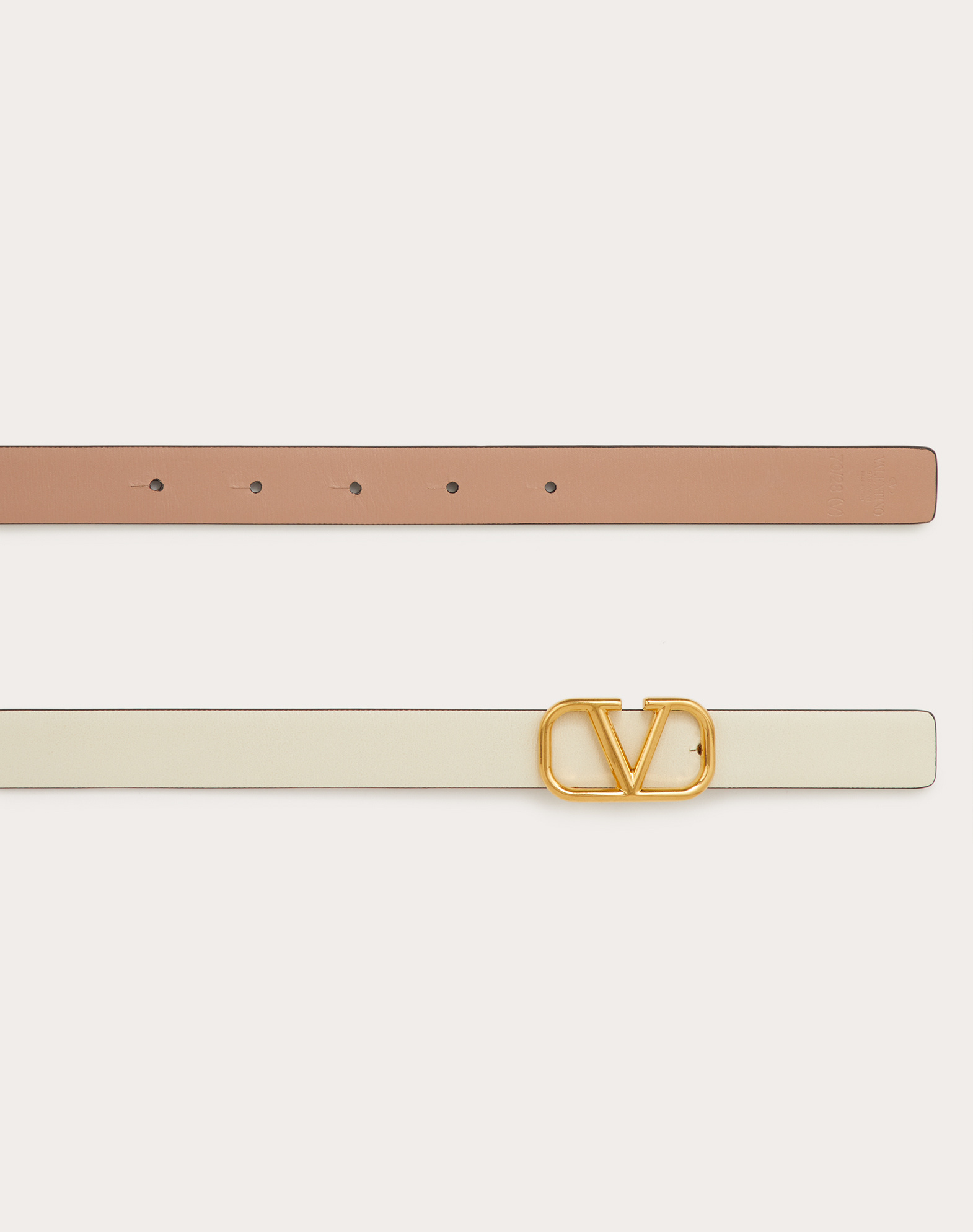Valentino Vlogo 20mm Reversible Leather Belt In Nude
