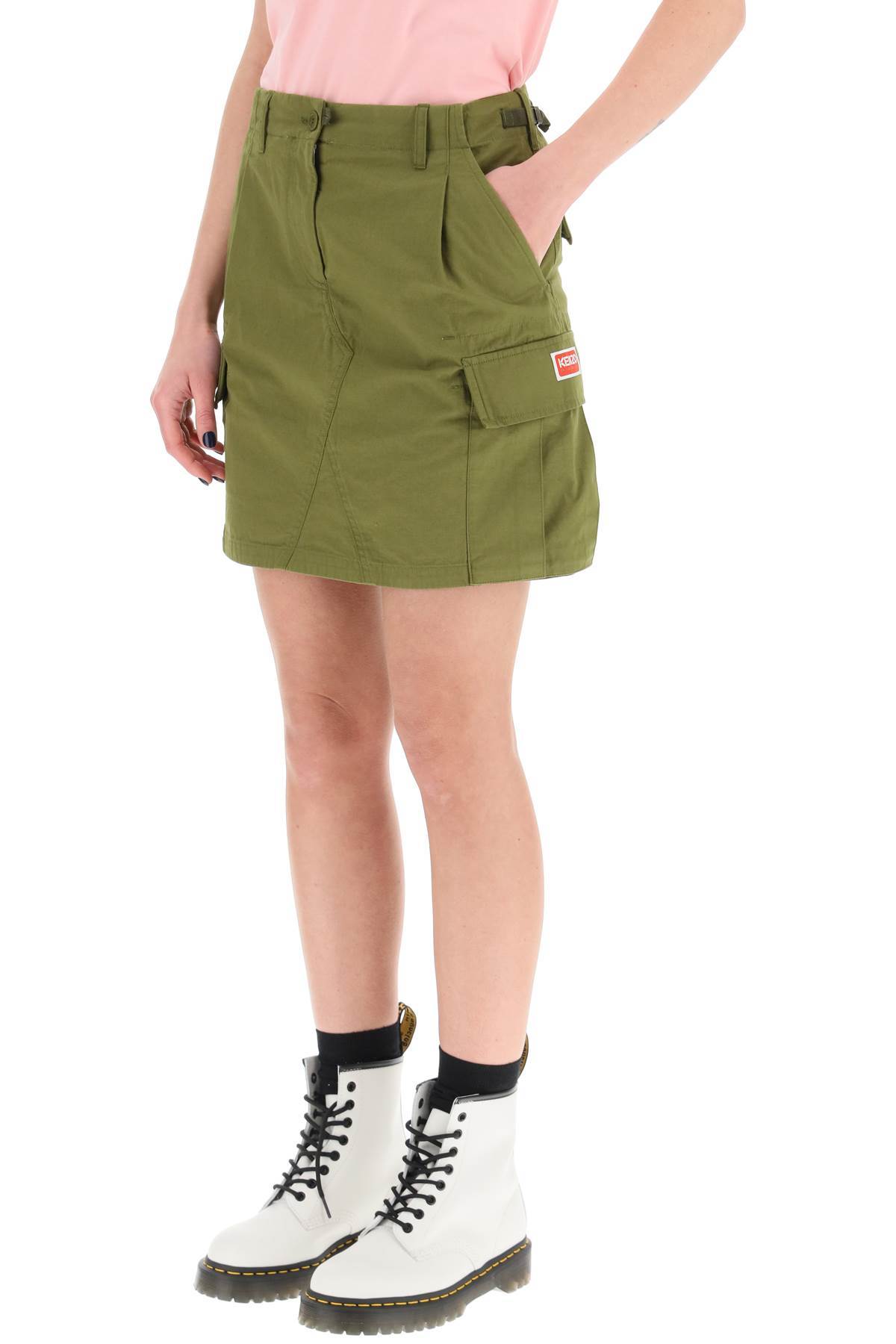 KENZO CARGO COTTON MINI SKIRT 