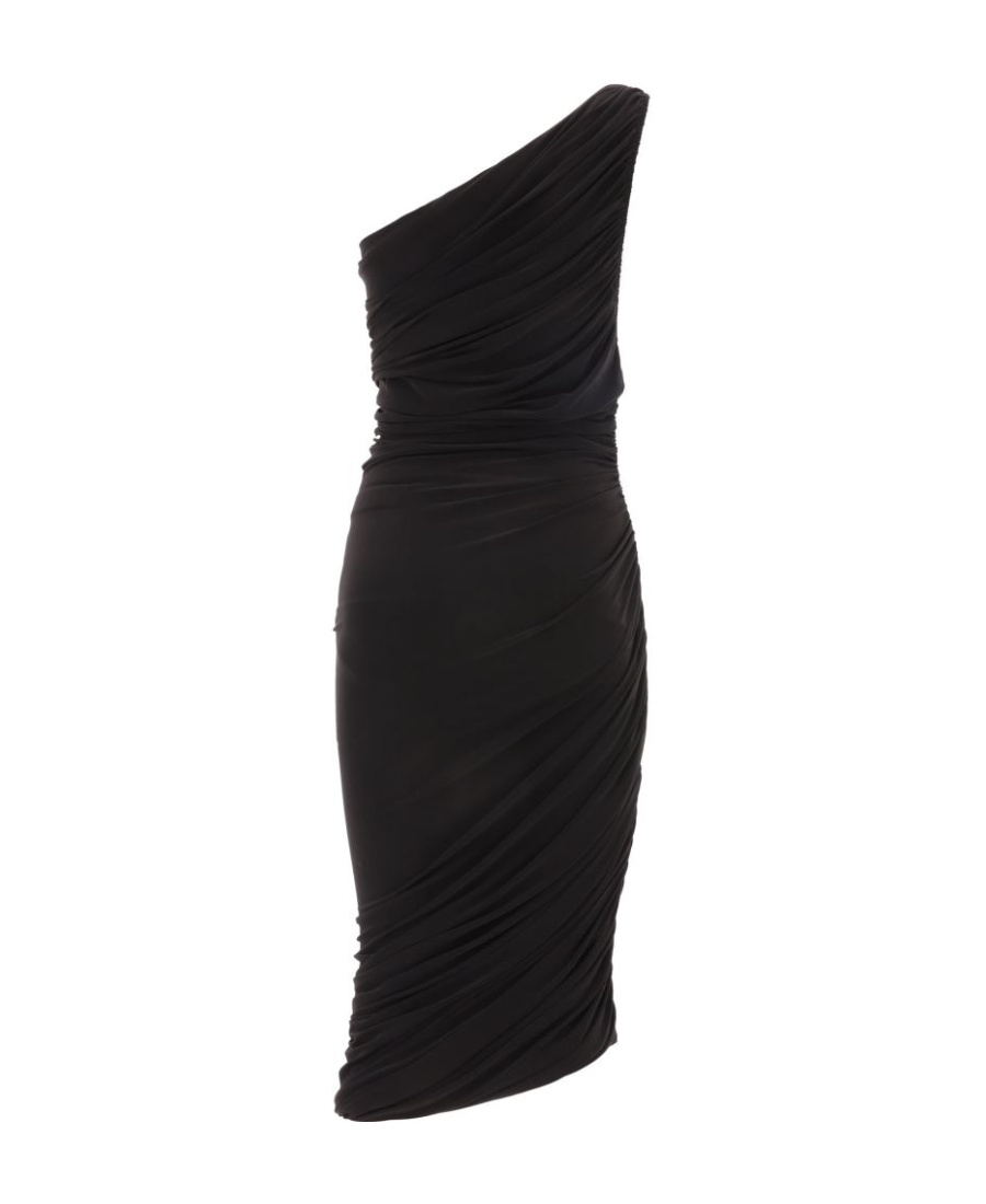 Shop Norma Kamali Diana One-shoulder Dress In Black