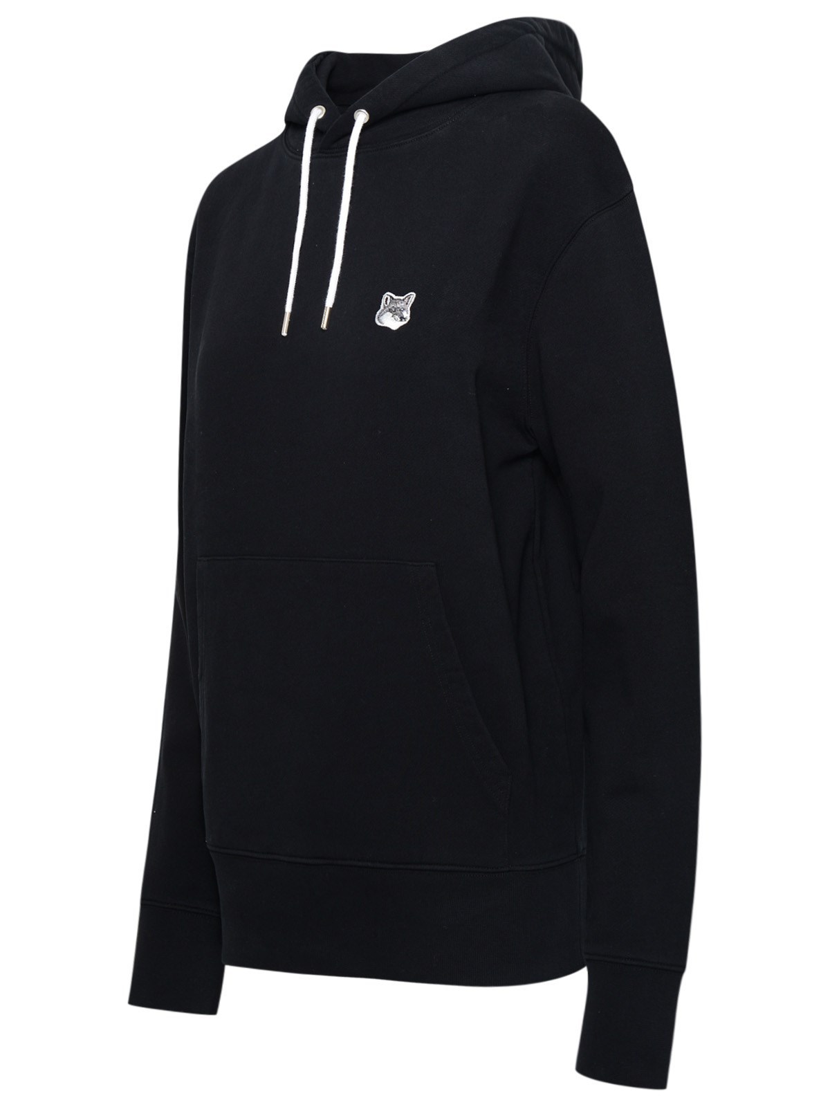Maison Kitsuné Embroidered-motif Drawstring Hoodie In Black