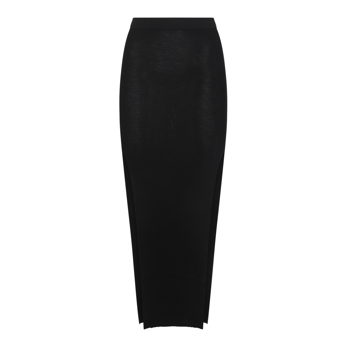 Rick Owens Womens Black Soft Pillar Stretch-wool Blend Maxi Skirt In Black