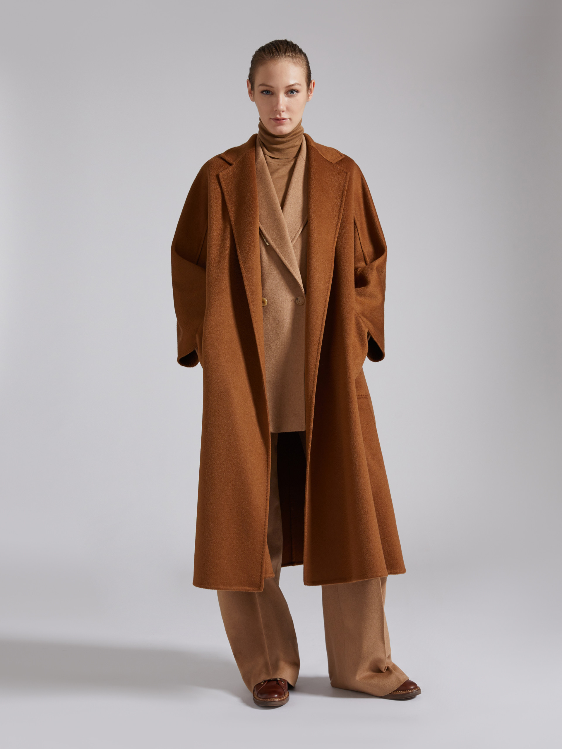 Max Mara Ludmilla Belted Cashmere Coat In Brown