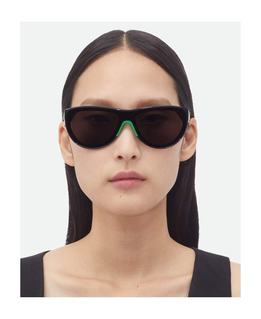 Bottega Veneta Mitre Round-frame Sunglasses In Black