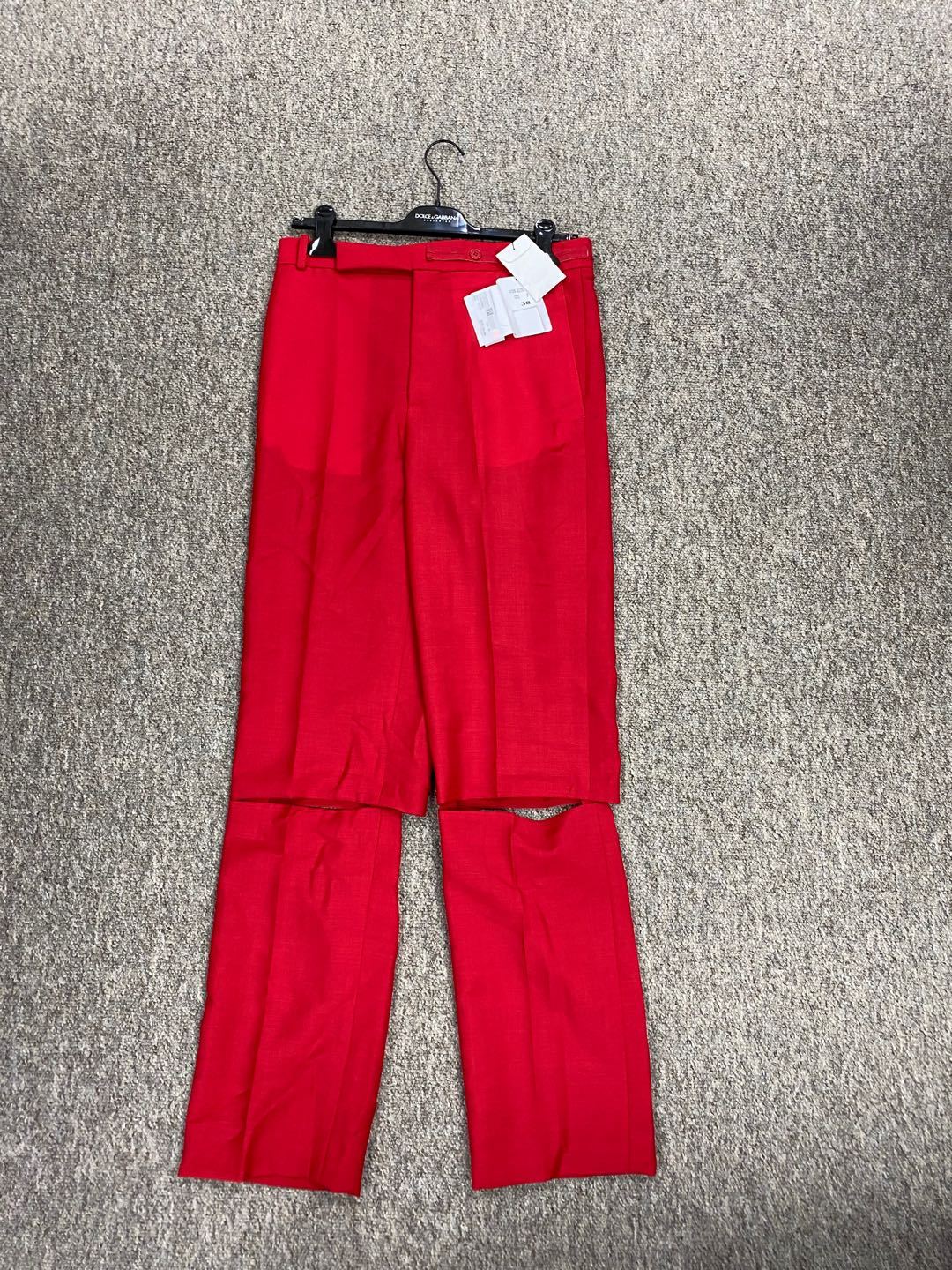 Celine Detachable Casual Pants In Red