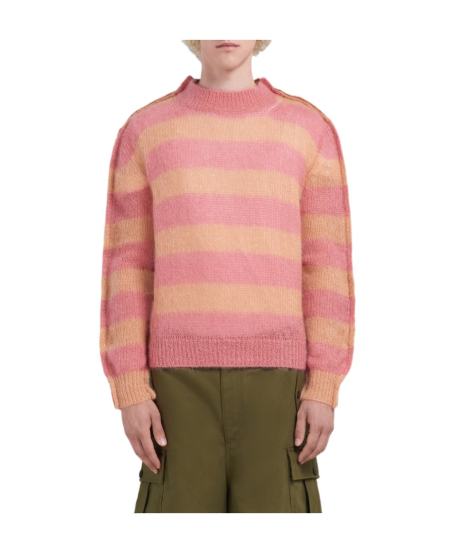Marni Stripe-print Knit Jumper In Pink