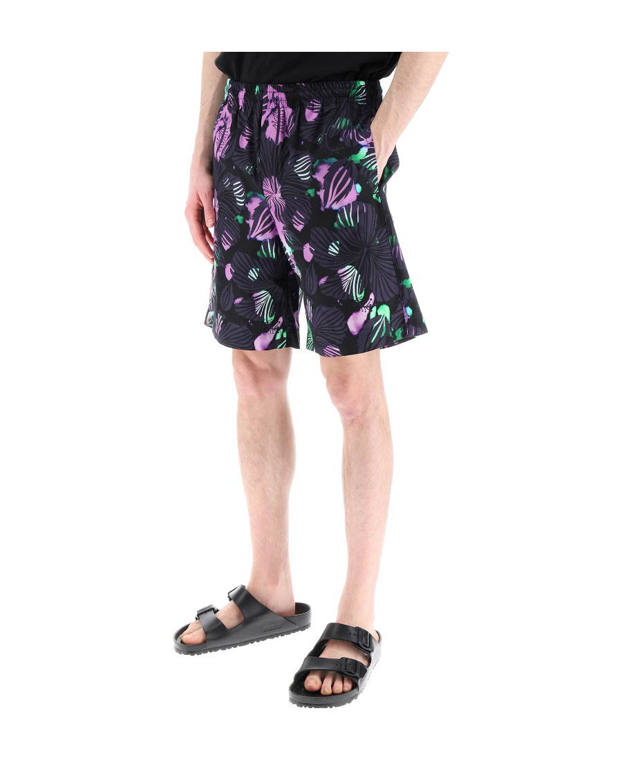 Msgm Logo Shorts In Black