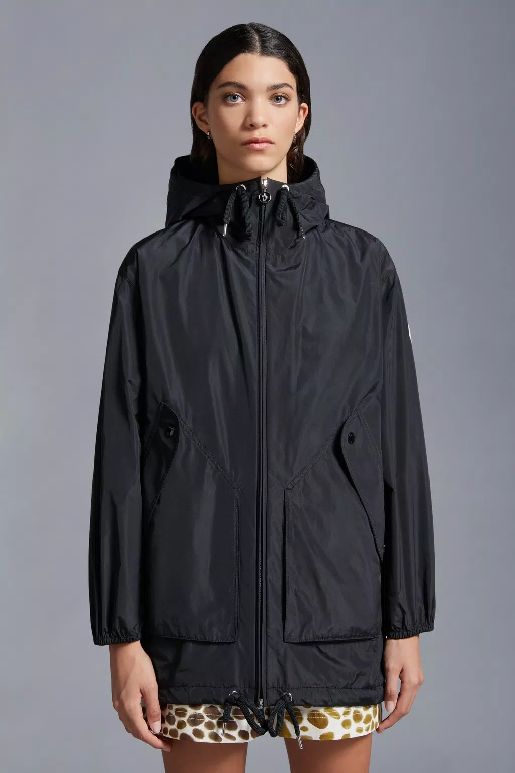 Moncler Logo-patch Hooded Jacket In Black