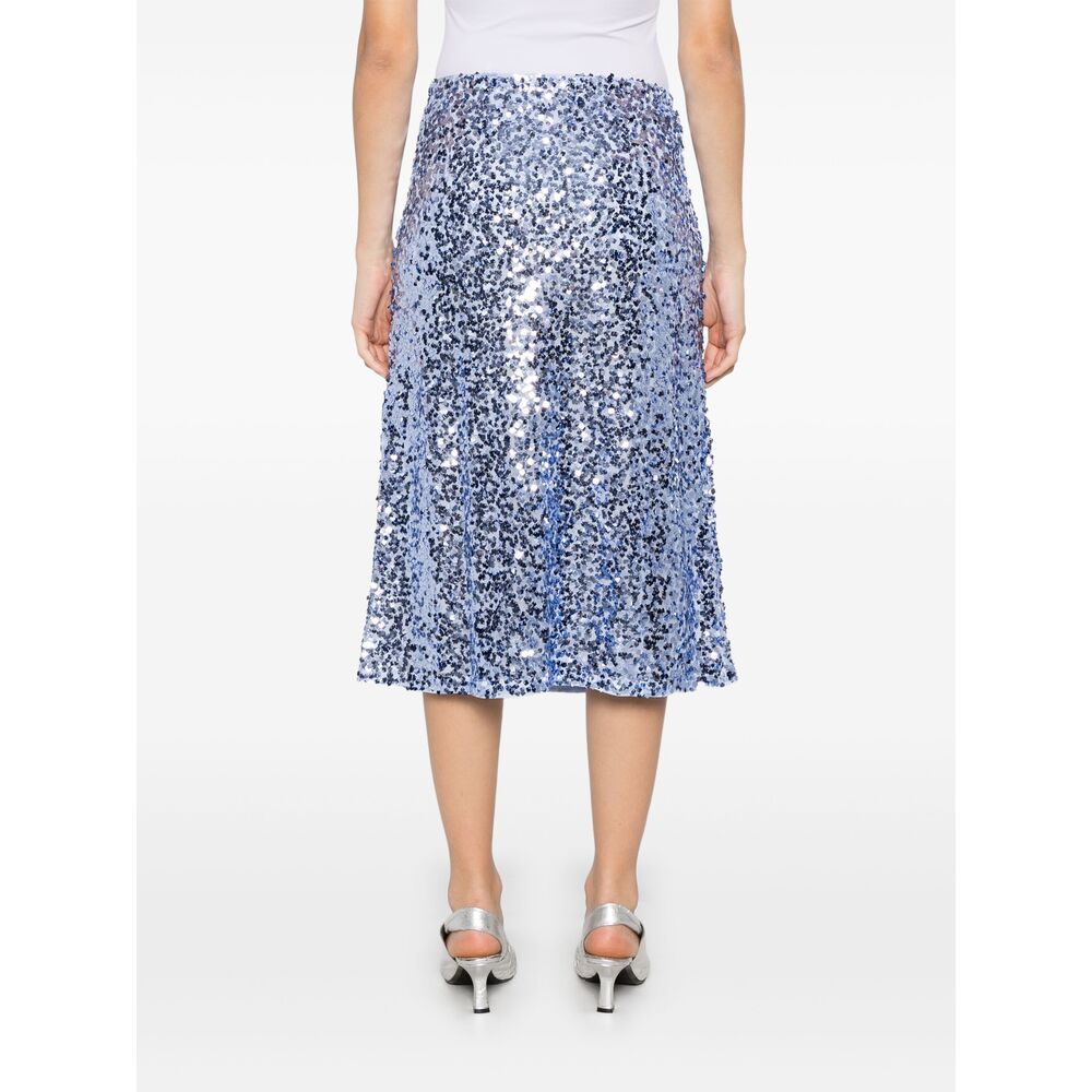 Shop Baum Und Pferdgarten Sequinned Midi Skirt In Blue