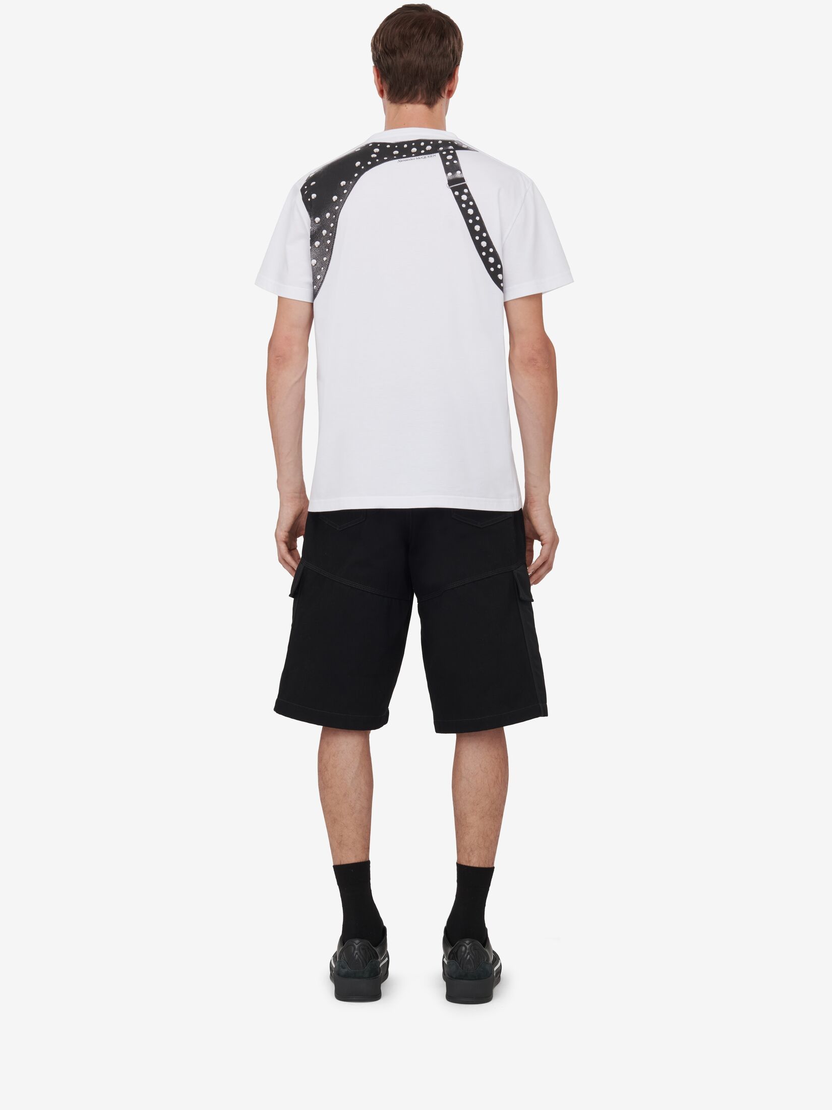 Alexander Mcqueen Harness T-shirt In White And Black In White