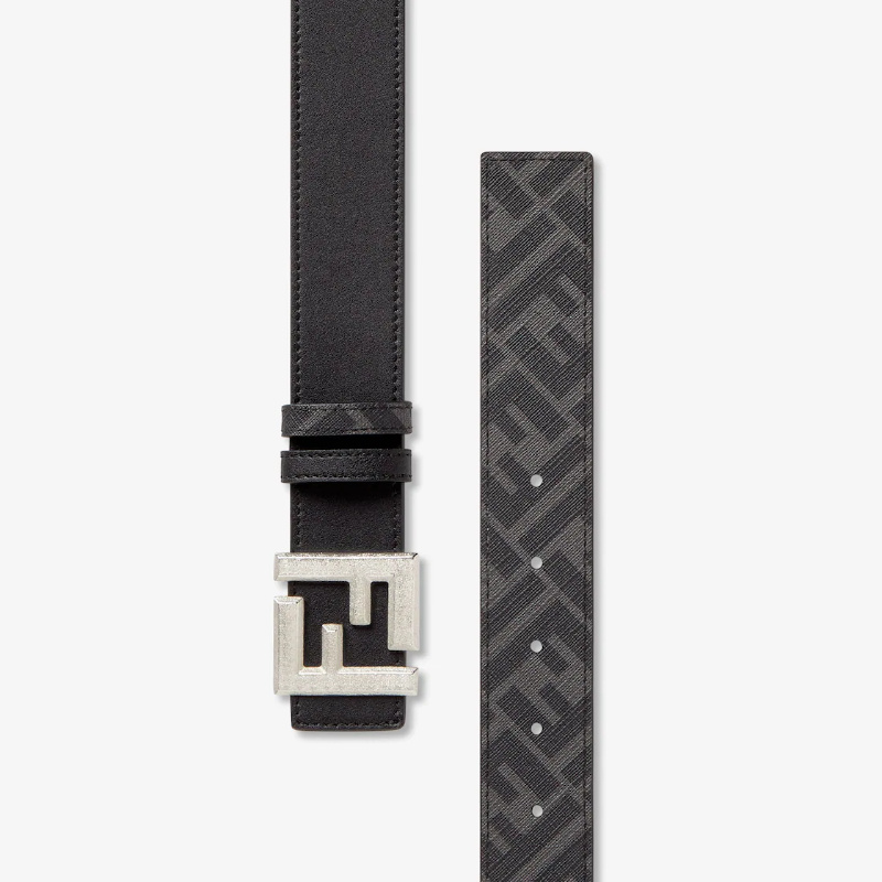 Fendi Squared Ff Belt In Black