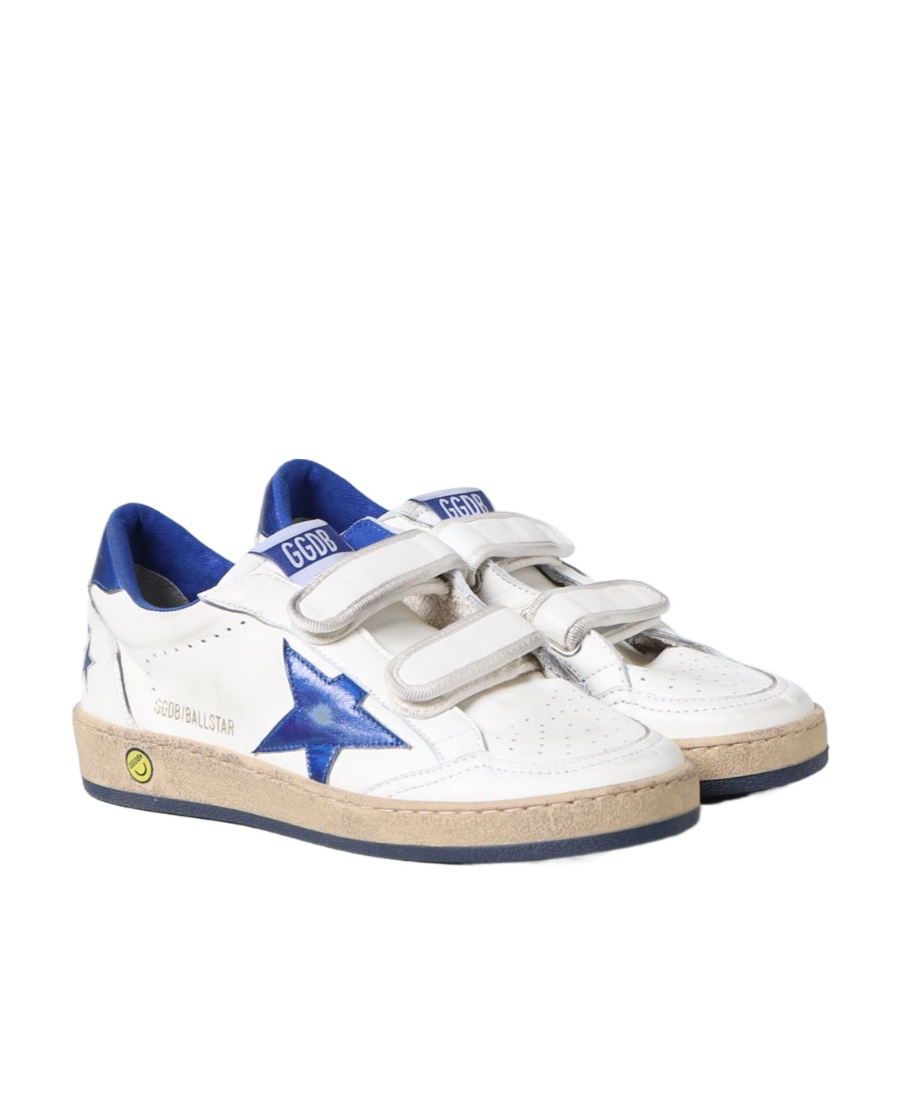 Golden Goose White June Sneakers For Kids With Star And Logo