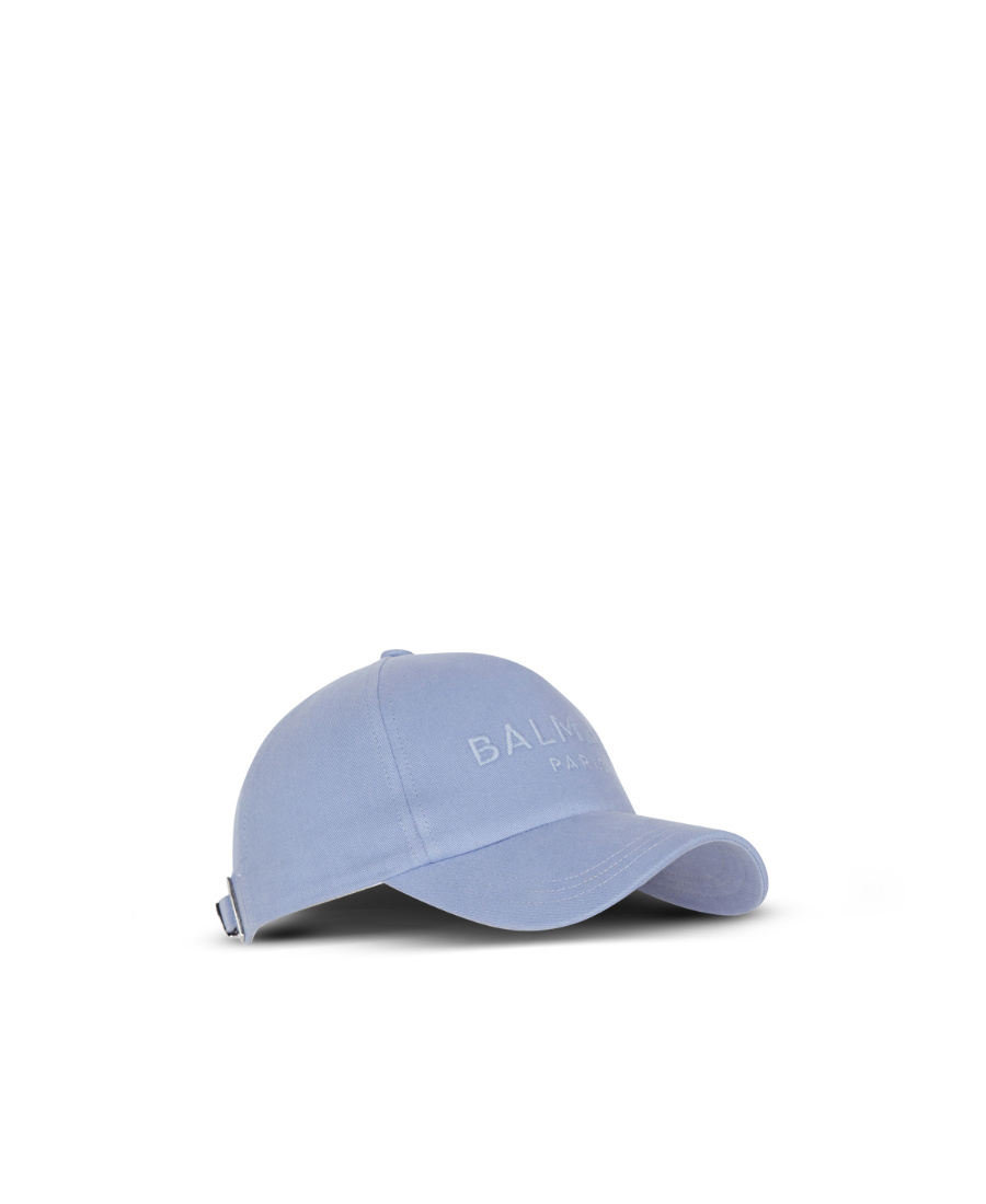Balmain Logo-embroidered Cotton Cap In Blue