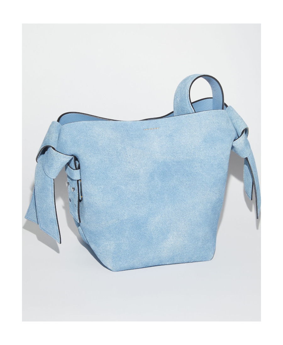 Shop Acne Studios Logo-print Denim Tote Bag In Blue