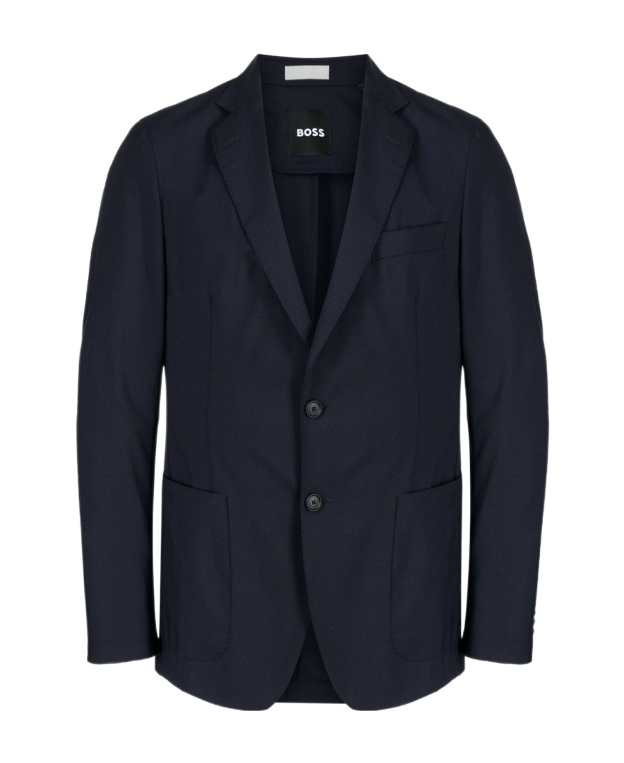 Hugo Boss Notched-lapels Single-breasted Blazer In Black