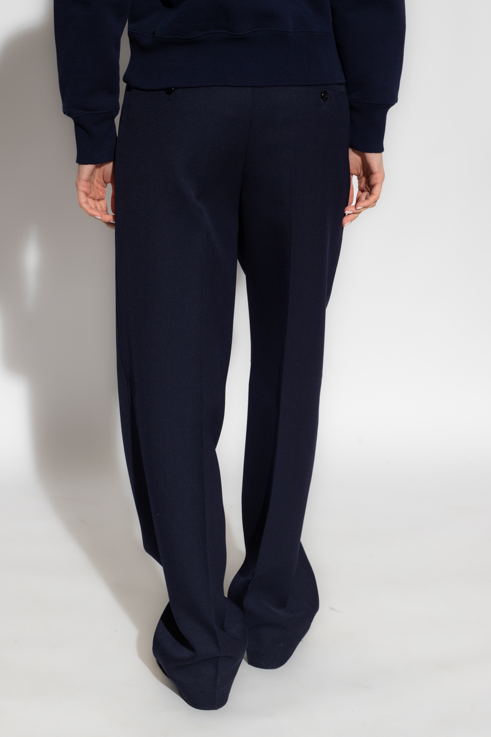 Ami Alexandre Mattiussi High Waist Wool Trousers In Black