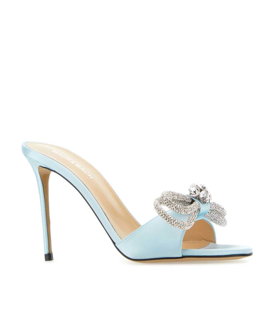 Mach&mach Crystal-embellished Bow-detail Mules In Blue