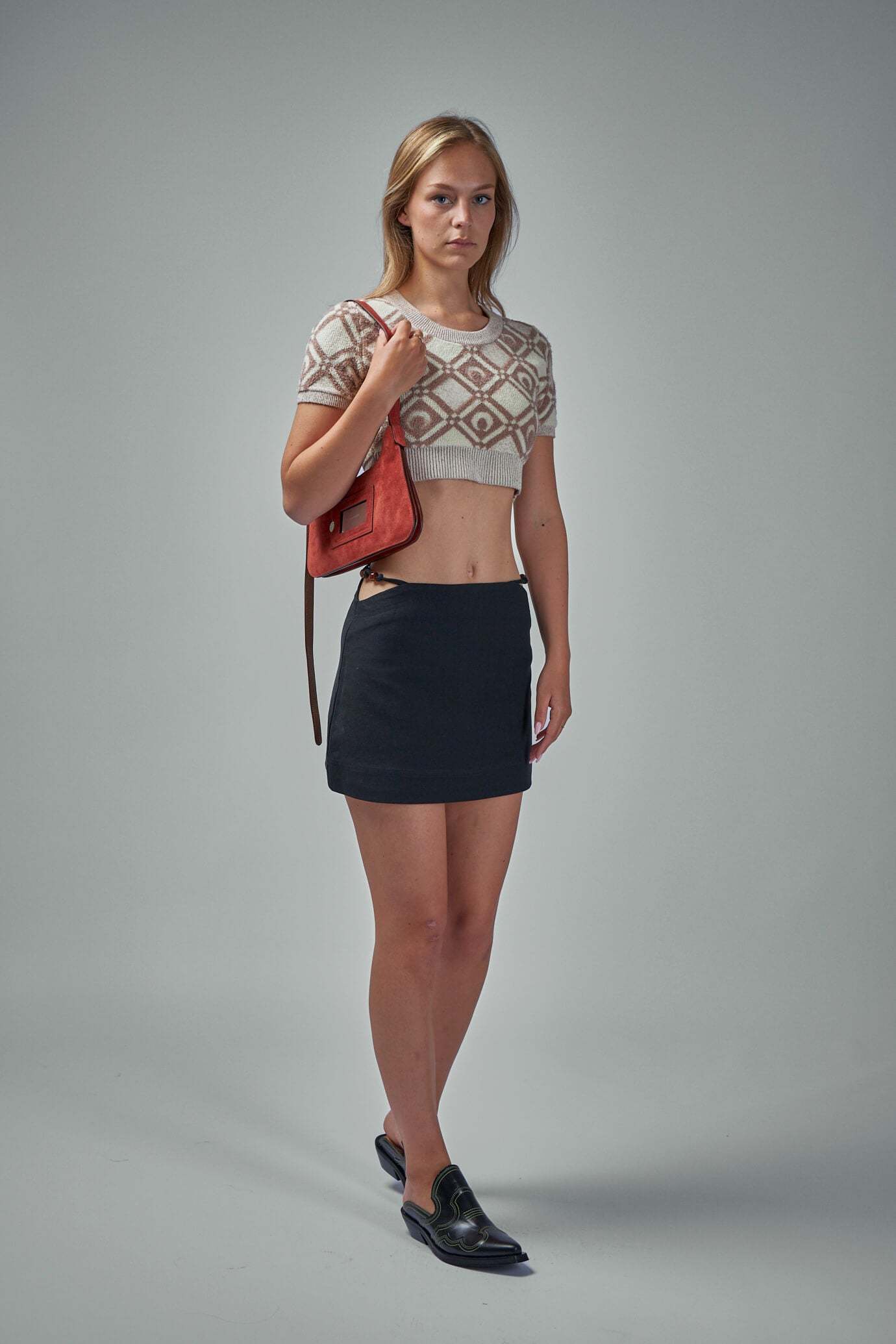 Ganni Bead-detail Organic Cotton Miniskirt In Black