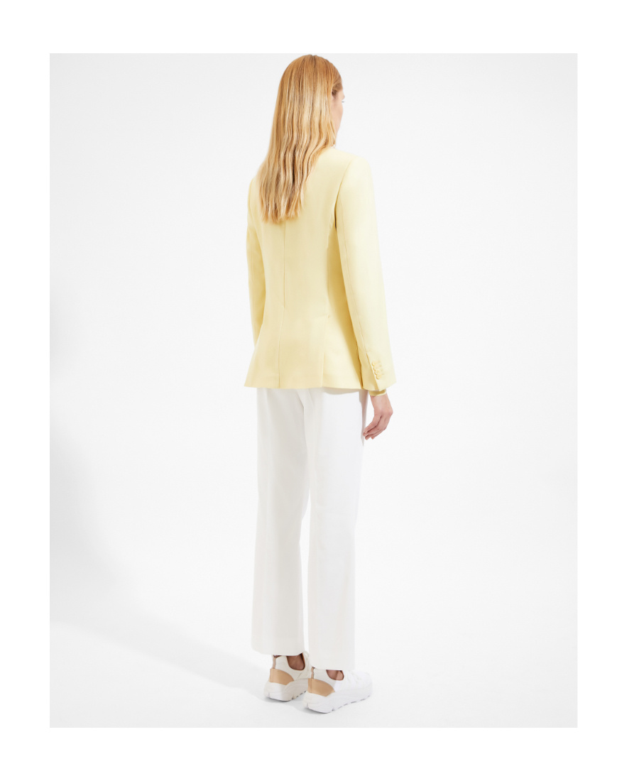 Max Mara Single-breasted Lapel Suit Jacket In Yellow