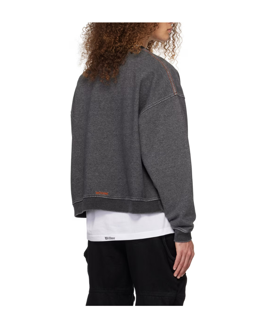 We11 Done Faded Round-necked Sweater In Black