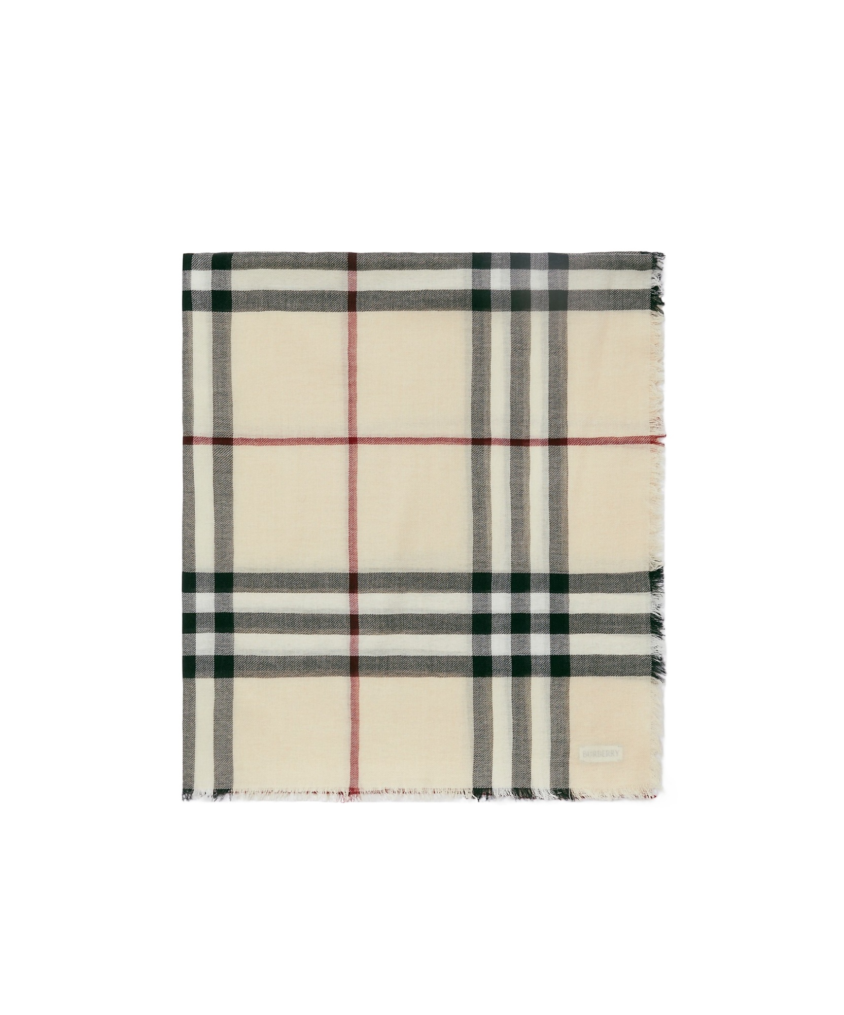 Burberry Giant Check Wool Scarf In Nude