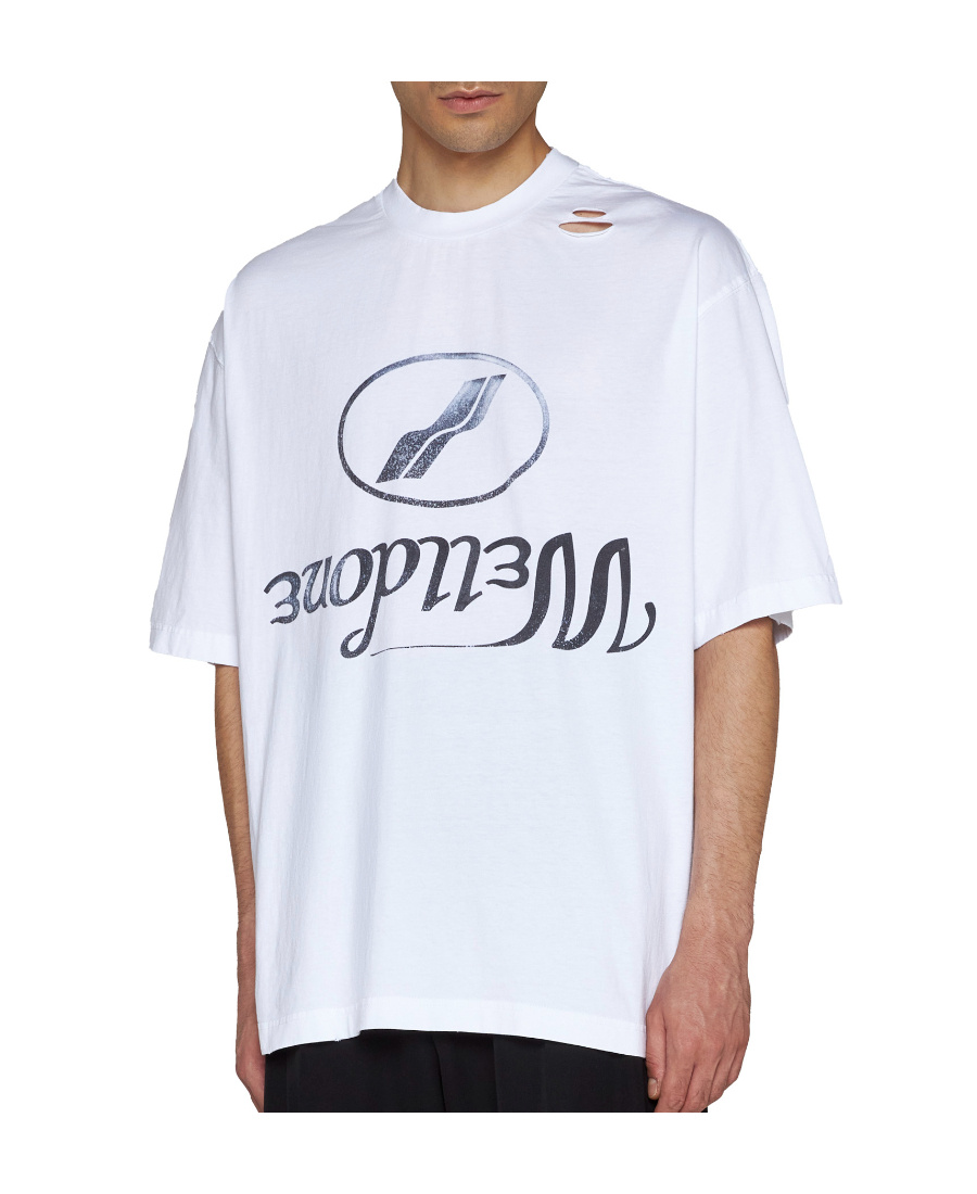 We11 Done Logo-print Cotton T-shirt In White
