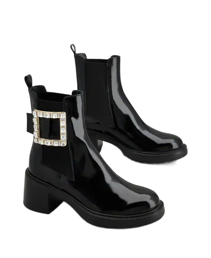 Roger Vivier 60mm Viv Ranger Patent Leather Boots In Black