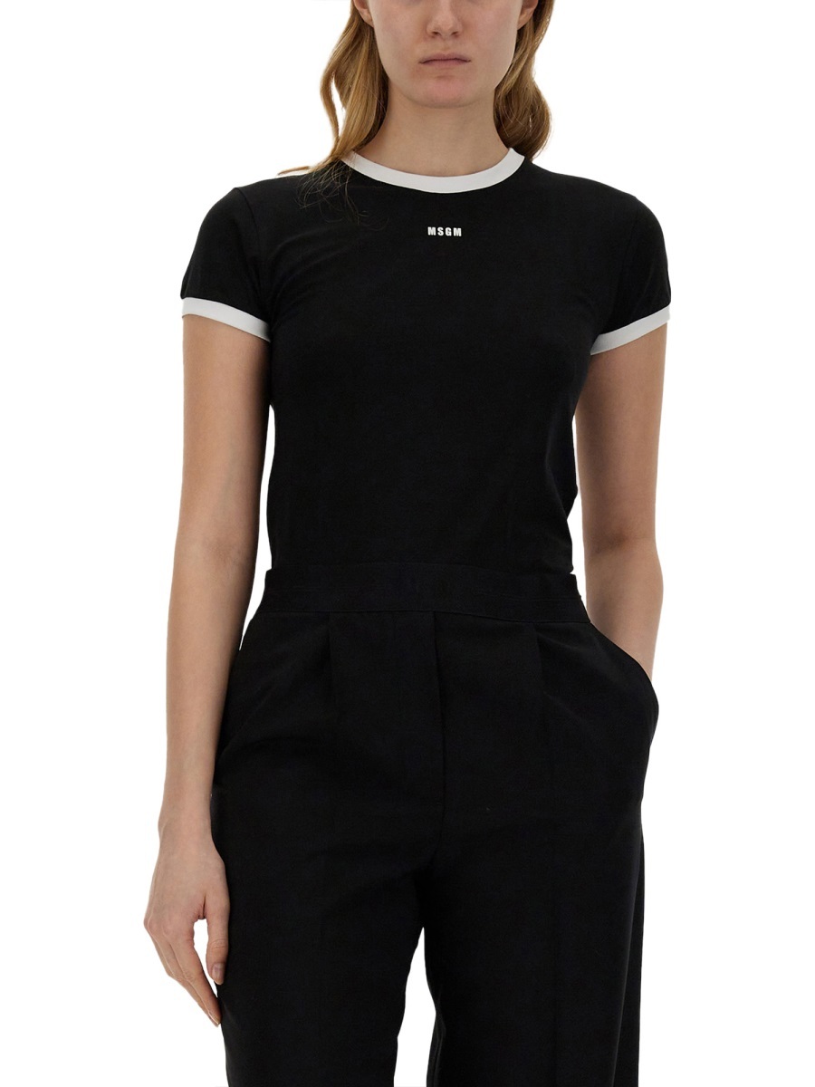 Msgm Logo-print T-shirt In Black